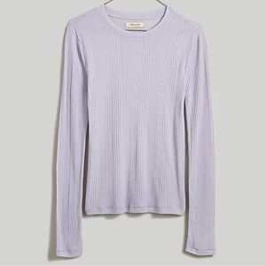 Madewell Variegated Ribbed Crewneck
Long-Sleeve Tee Dusty Lavender Size S New